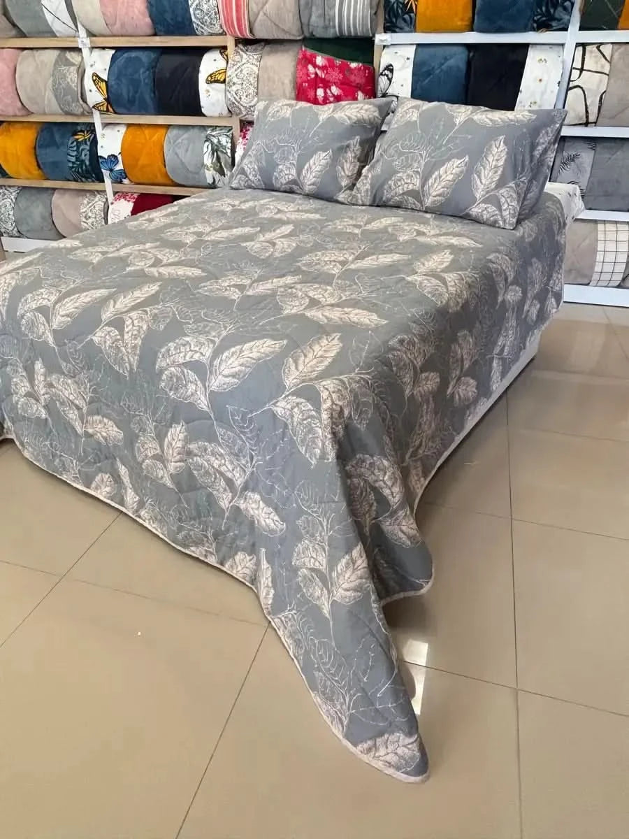 Çift Kişilik Battal Boy Pamuklu Yatak Örtüsü & Pike Takımı - ARİNA