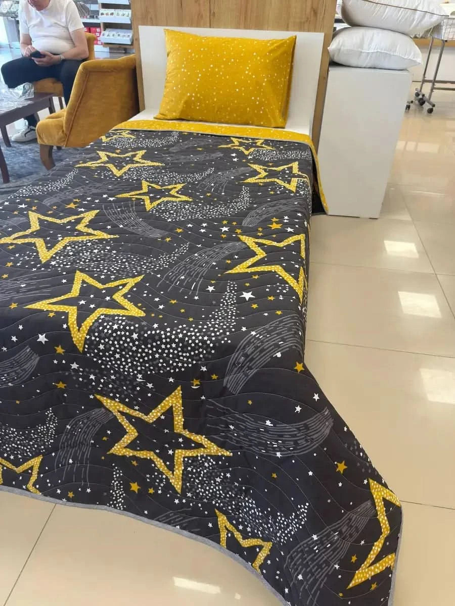 Tek Kişilik Kapitone Yatak Örtüsü Takımı - STAR