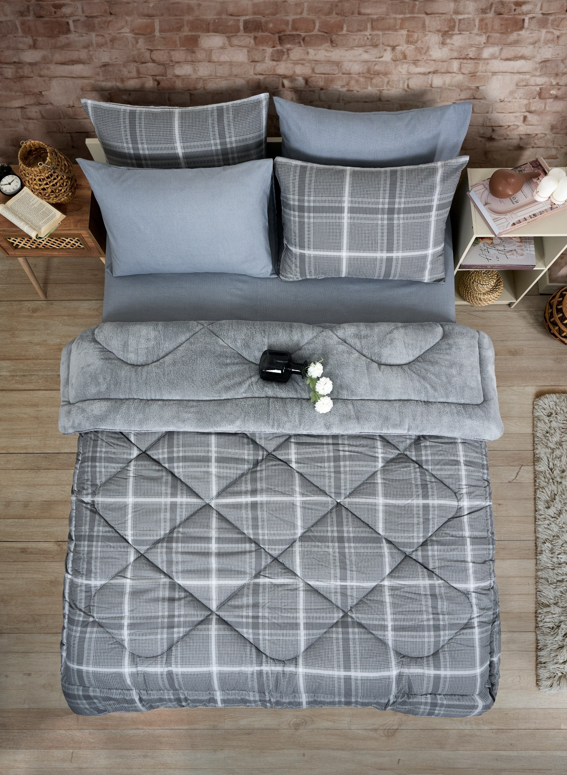 Çift Kişilik Welsoft Yorgan Seti - SAFİR GRİ