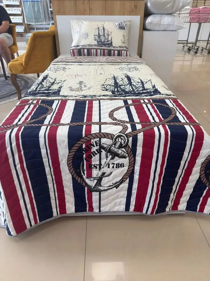 Tek Kişilik Kapitone Yatak Örtüsü Takımı - TİTANİC