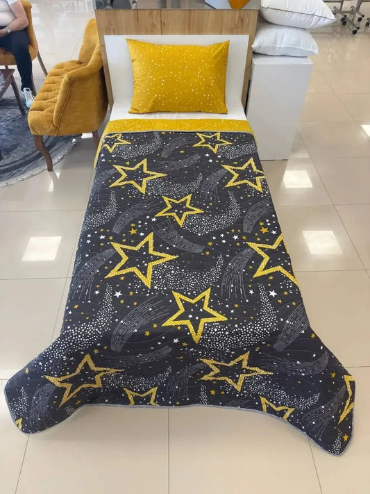 Tek Kişilik Kapitone Yatak Örtüsü Takımı - STAR