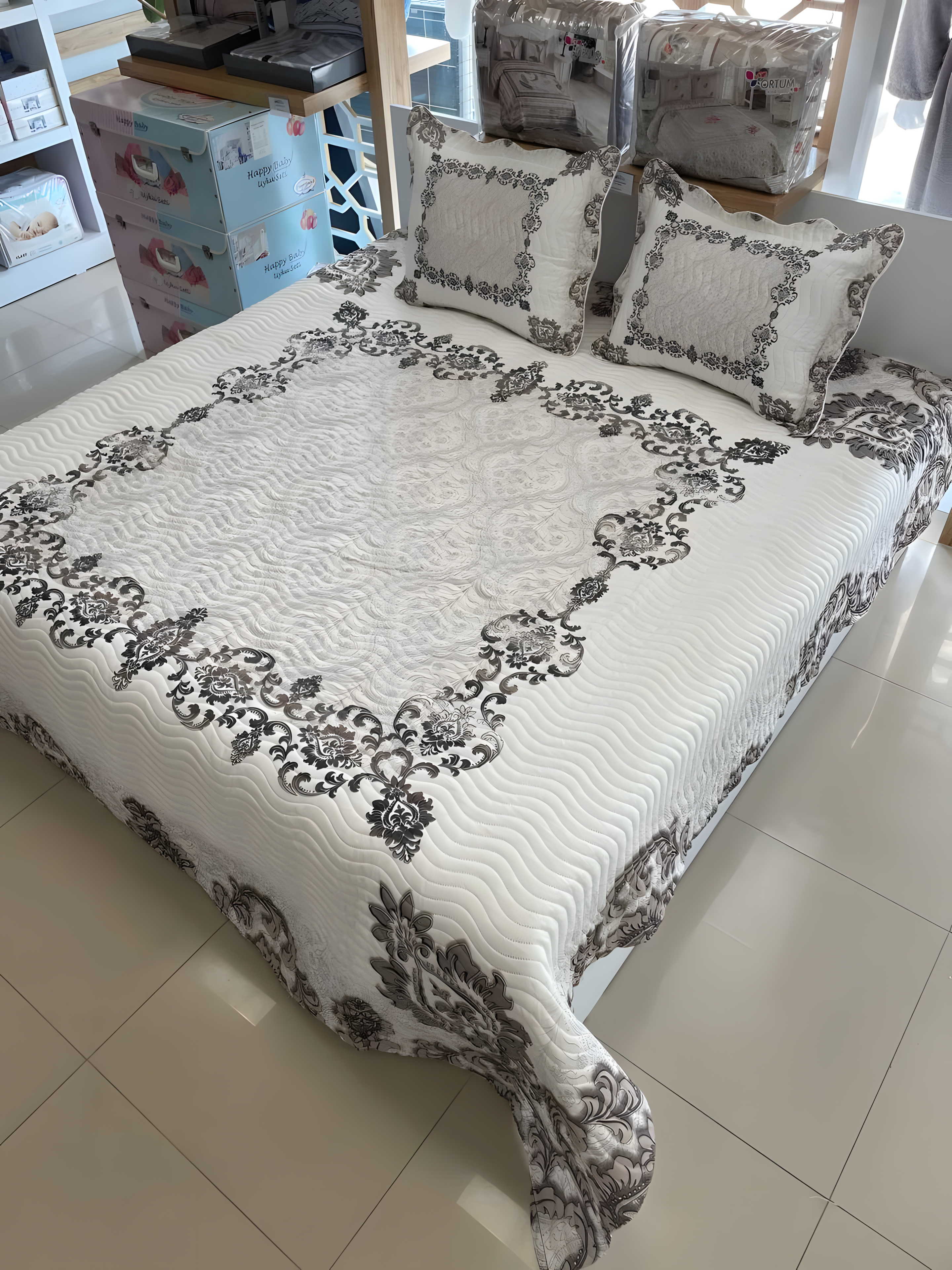 Çift Kişilik Battal Boy Yatak Örtüsü Takımı - KARYA